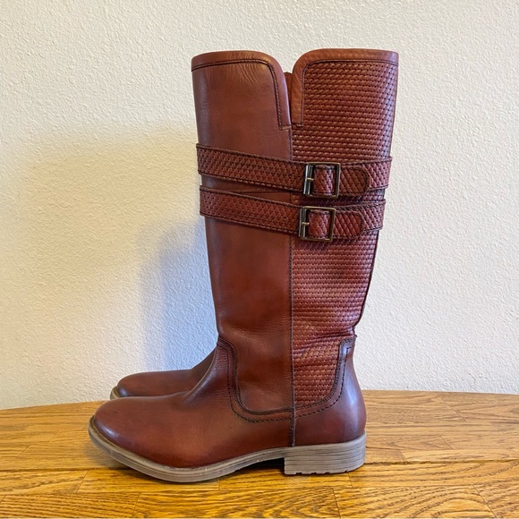 Roan Date Burgundy Napa Leather Riding Boots Size 9 - Picture 3 of 11